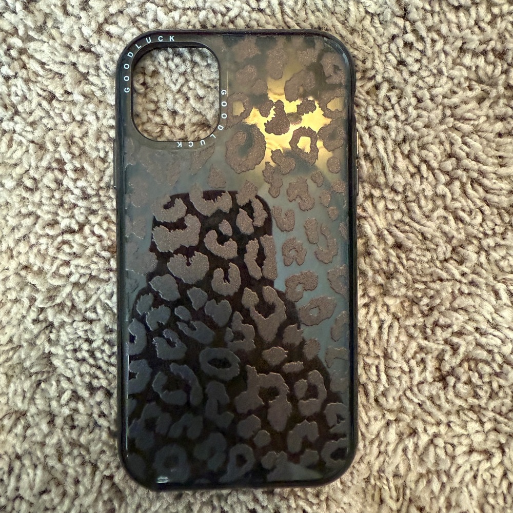 Casetify Black iPhone 11 Case with Black Cheetah Print